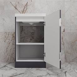 Style Line Тумба с раковиной Моно 50 графит нубук – фотография-6